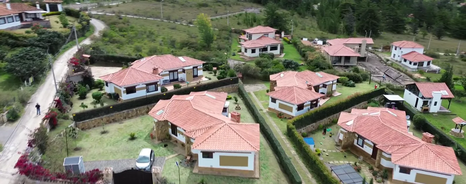 Vista aérea de Terrazas del Roble en Villa de Leyva